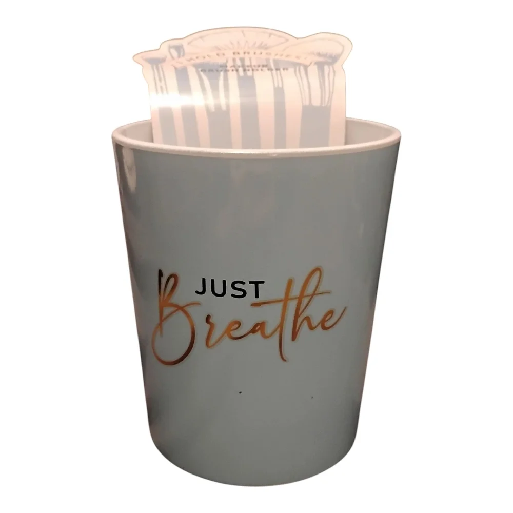 Just Breathe White Candle Holder